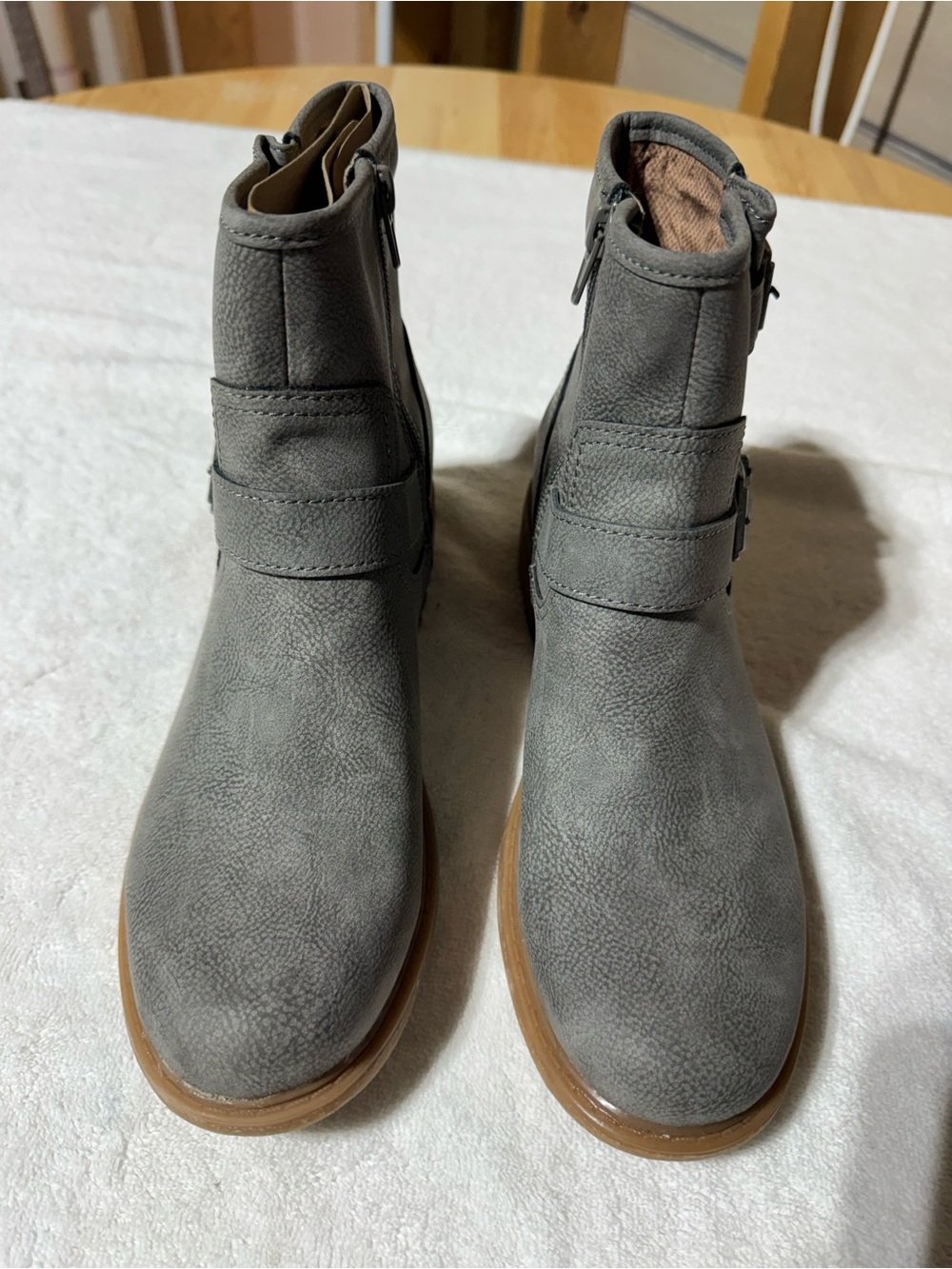 boc Gray Ankle Booties with Side Zipper